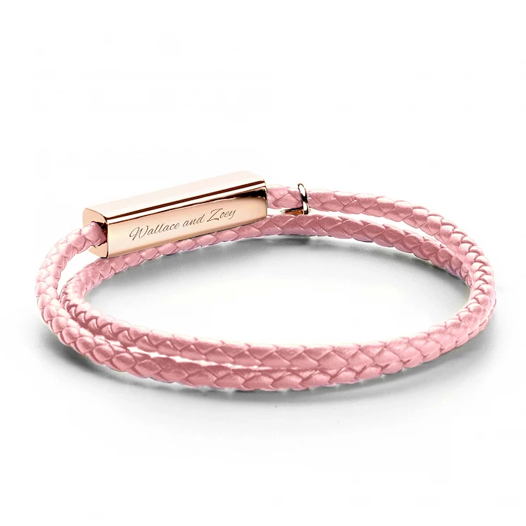 Rose Quartz Pink Leather Beaded Wrap Bracelet Cuff Bracelet USA NEW | eBay