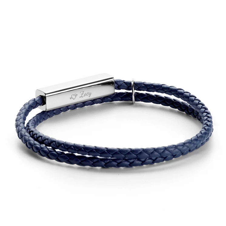 Online Mens Jewellery Blue Stylish & Fancy Bandth Fashion Leather Bracelets  | menjewell.com