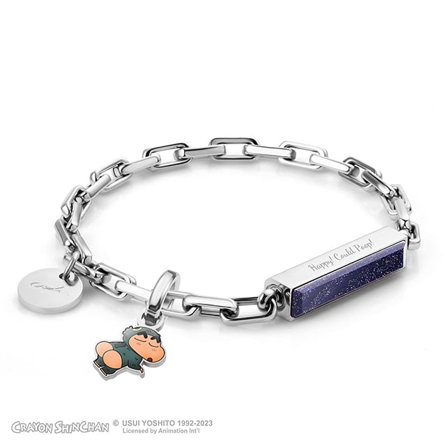 Crayon Shinchan Customized Box Chain Gemstone Bracelet｜Twilight Silver ...